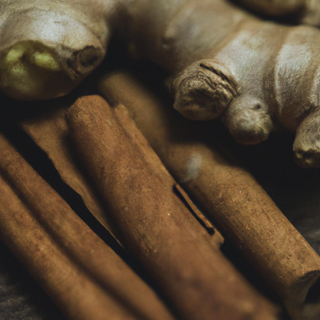 Natural ingredients used to make cinnamon and ginger tea