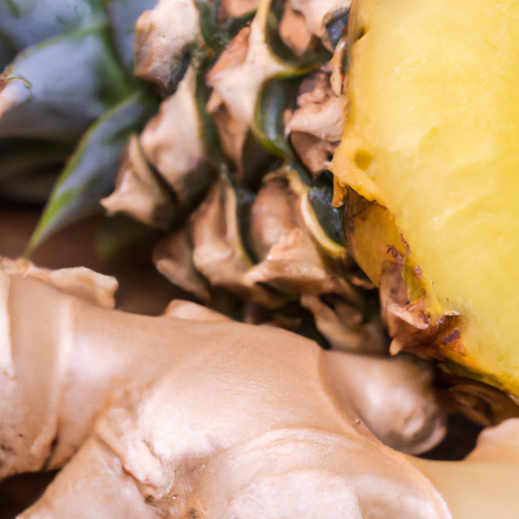 The vibrant colors of pineapple and ginger make for a beautiful and healthy snack