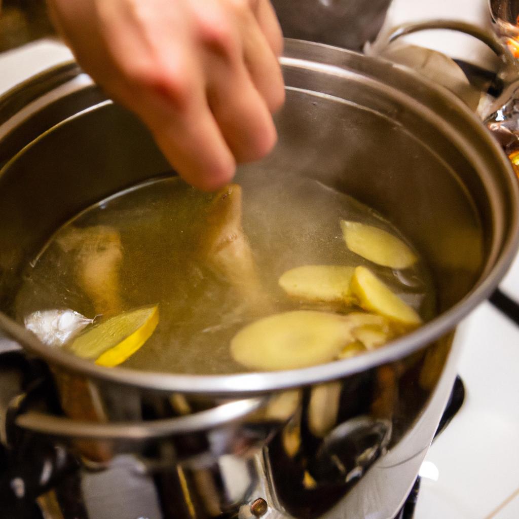 Adding a flavorful and nutritious twist to your soup with ginger, garlic, and lemon