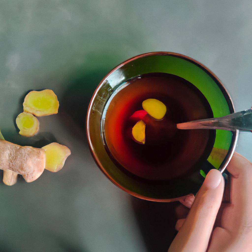 Candied ginger can be added to tea for a flavorful and healthy boost.
