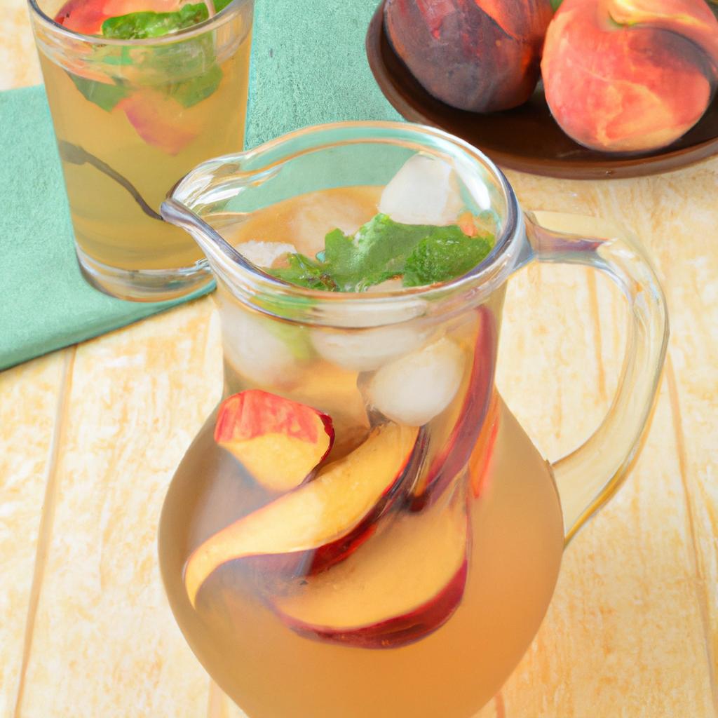 Refresh yourself with a cool and healthy glass of ginger peach tea