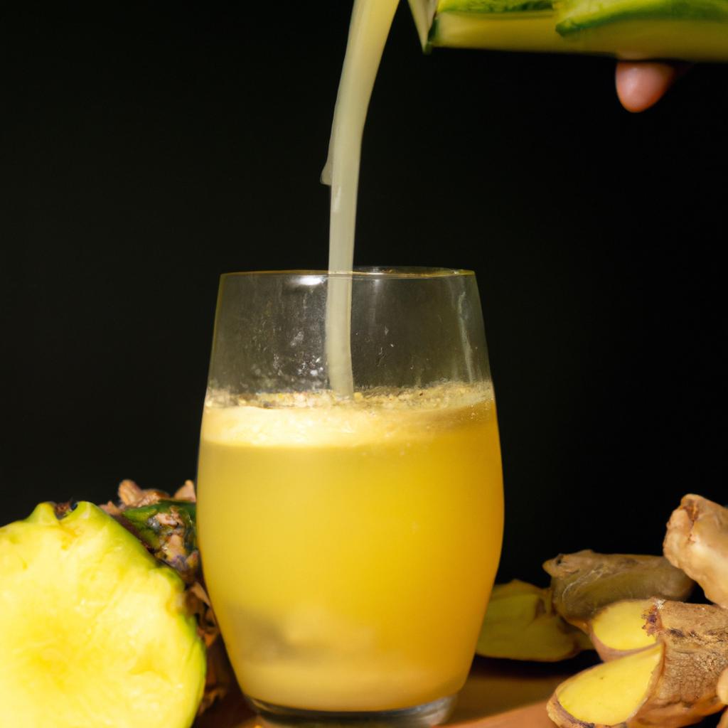 Watch as the ingredients mix together to create a healthy and hydrating drink