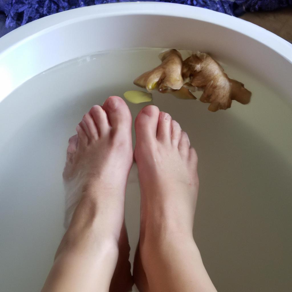 Adding ginger to a foot soak can promote relaxation and reduce inflammation