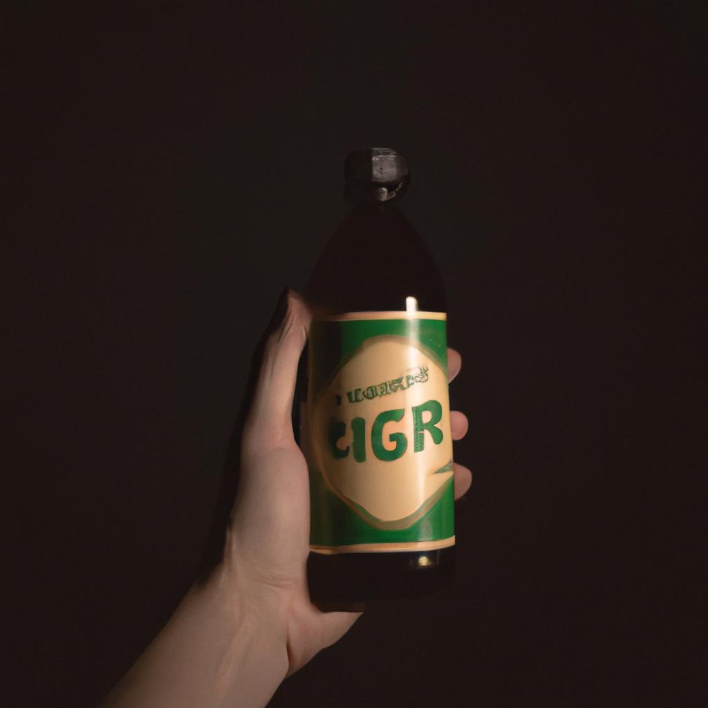 Celebrating the weekend with a bottle of ginger ale.