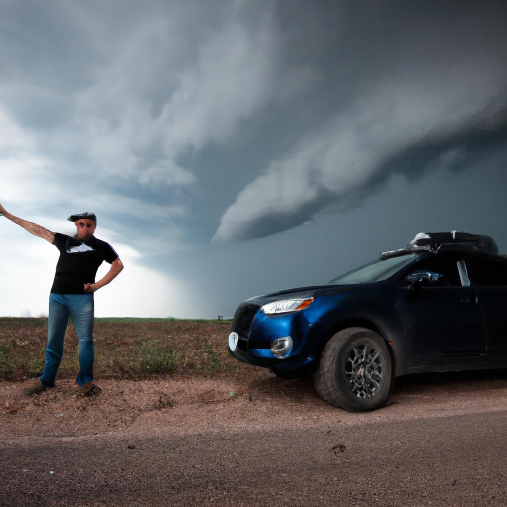 Reed Timmer prepares to chase a storm