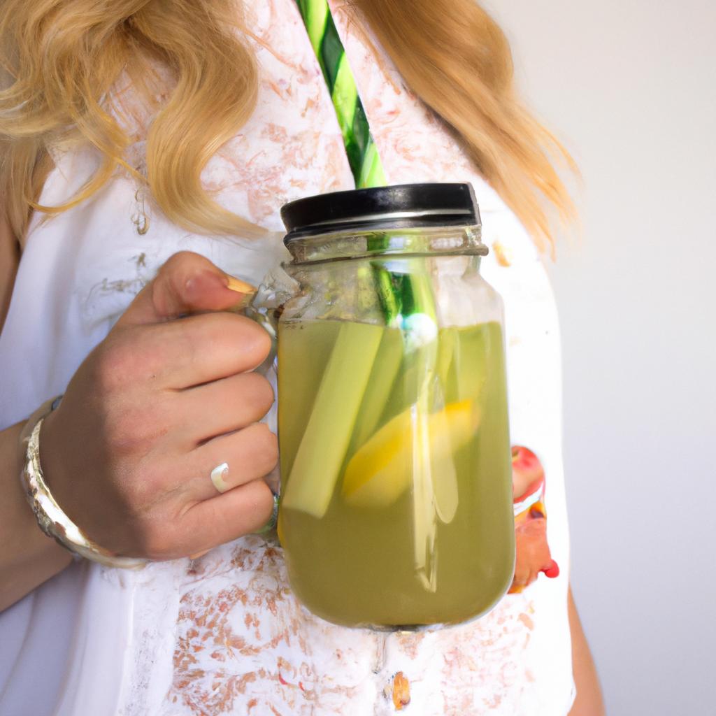 This woman knows the secret to staying healthy – celery cucumber ginger lemon juice!
